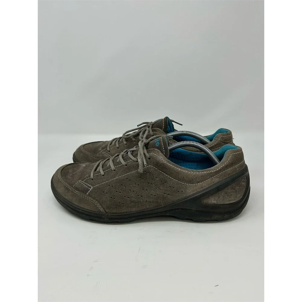 ECCO BIOM Grip Men's Low Top Lace-Up Sneakers Gray Brown Taupe Blue Lining 45